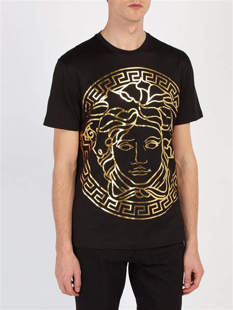 black n gold versace shirt|black versace t shirt.